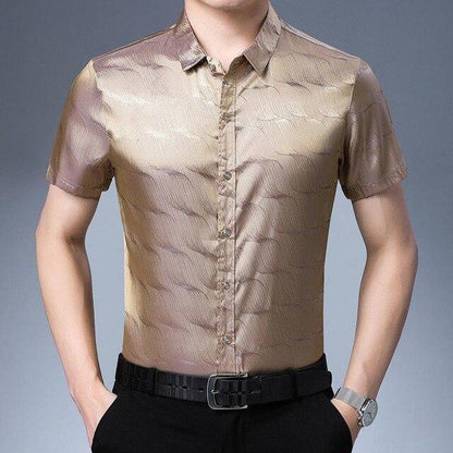 Manson Satin Summer Shirt For Men - Short Sleeve Shirt - LeStyleParfait