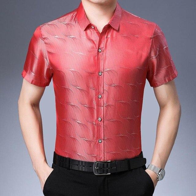Manson Satin Summer Shirt For Men - Short Sleeve Shirt - LeStyleParfait