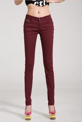 Maroon Women Pencil Pants - Women Jeans - LeStyleParfait