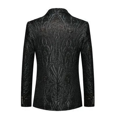Men Blazer - Black Sequin Blazer - Sequin Blazer - LeStyleParfait