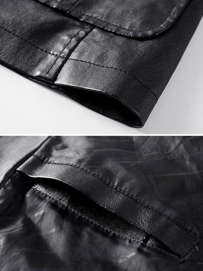Men Blazer - Casual Leather Slim Fit Blazer - Leather Blazer - LeStyleParfait