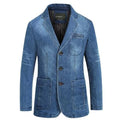 Men Blazer - Cowboy Denim Jeans Blazer - Denim Blazer - LeStyleParfait