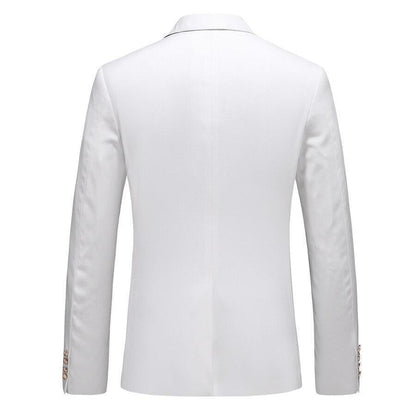 Men Blazer - Multi-Pocket White Blazer - Men's Blazer - LeStyleParfait