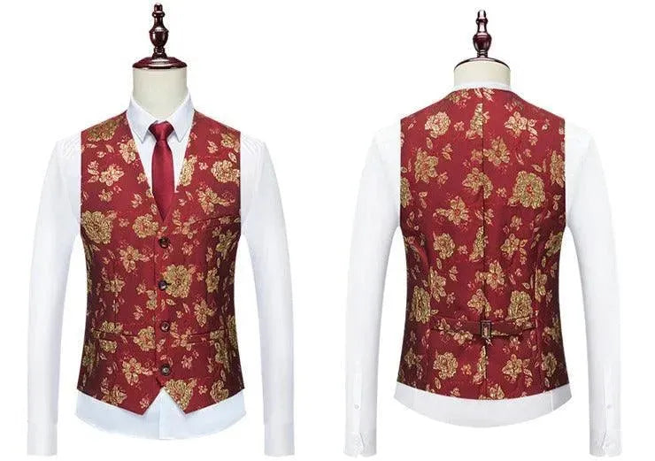 Ricardo Floral Tuxedo Suit - Three Piece Suit - Tuxedo Suit - LeStyleParfait fashion image