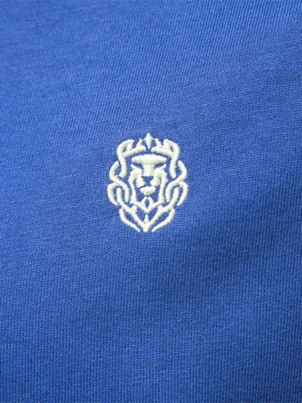 T-shirt homme col V zippé bleu