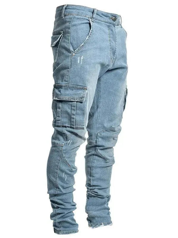 Men Cargo Skinny Jeans - Men's Jeans - LeStyleParfait