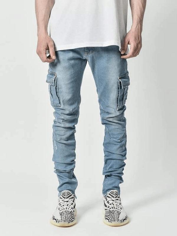 Men Cargo Skinny Jeans - Men's Jeans - LeStyleParfait