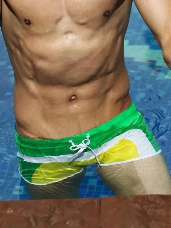 Men Colorblock Swim Shorts fashion image