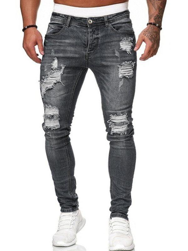Men Distressed Skinny Jeans - Men's Jeans - LeStyleParfait