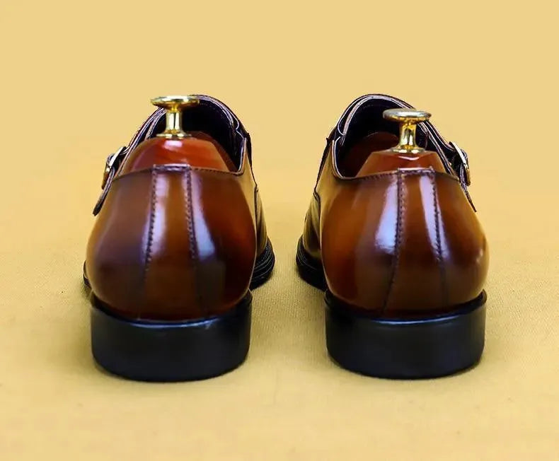 Men Dress Shoes - Cencio Monk Strap Oxford Shoes - Dress Shoes - LeStyleParfait