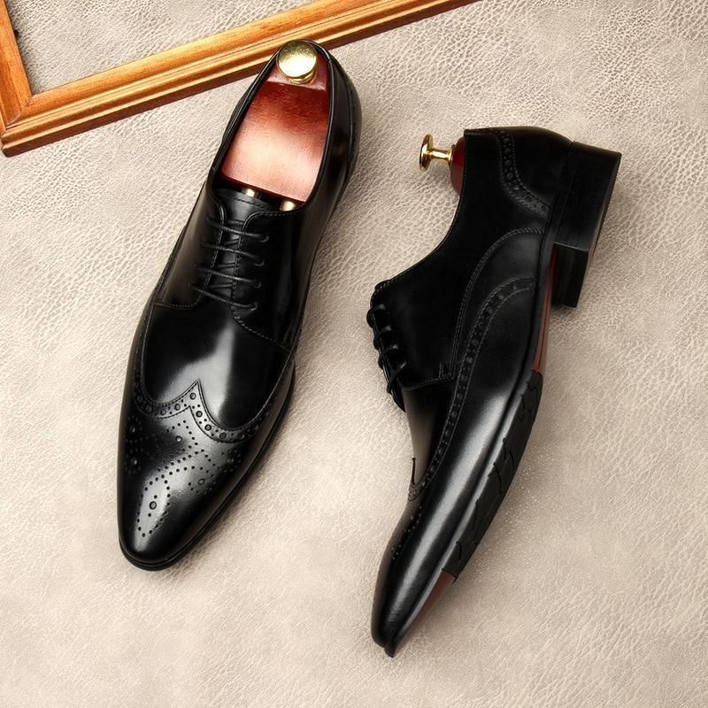 Men Dress Shoes - Edgardo Oxford Leather Shoes - Dress Shoes - LeStyleParfait
