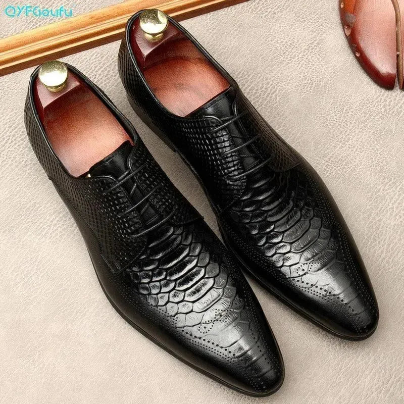 Men Dress Shoes - Silvio Serpentine Shoes - Dress Shoes - LeStyleParfait