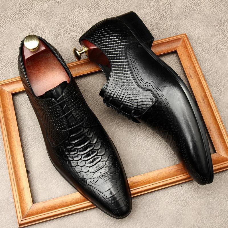 Men Dress Shoes - Silvio Serpentine Shoes - Dress Shoes - LeStyleParfait