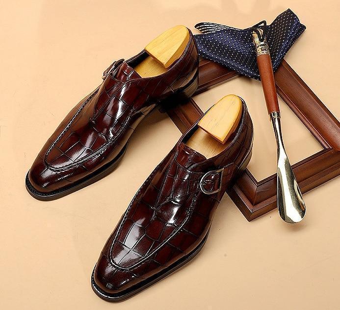 Men Dress Shoes - Teodoro Oxford Monk Strap Shoes - Dress Shoes - LeStyleParfait