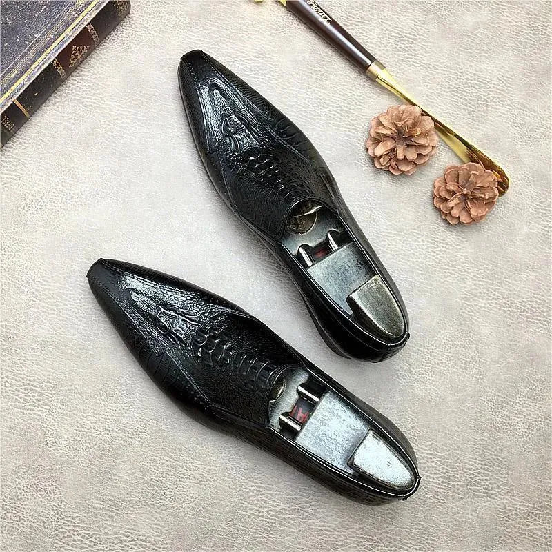 Men Dress Shoes - Ucello Pointed Toe Leather Shoes - Dress Shoes - LeStyleParfait