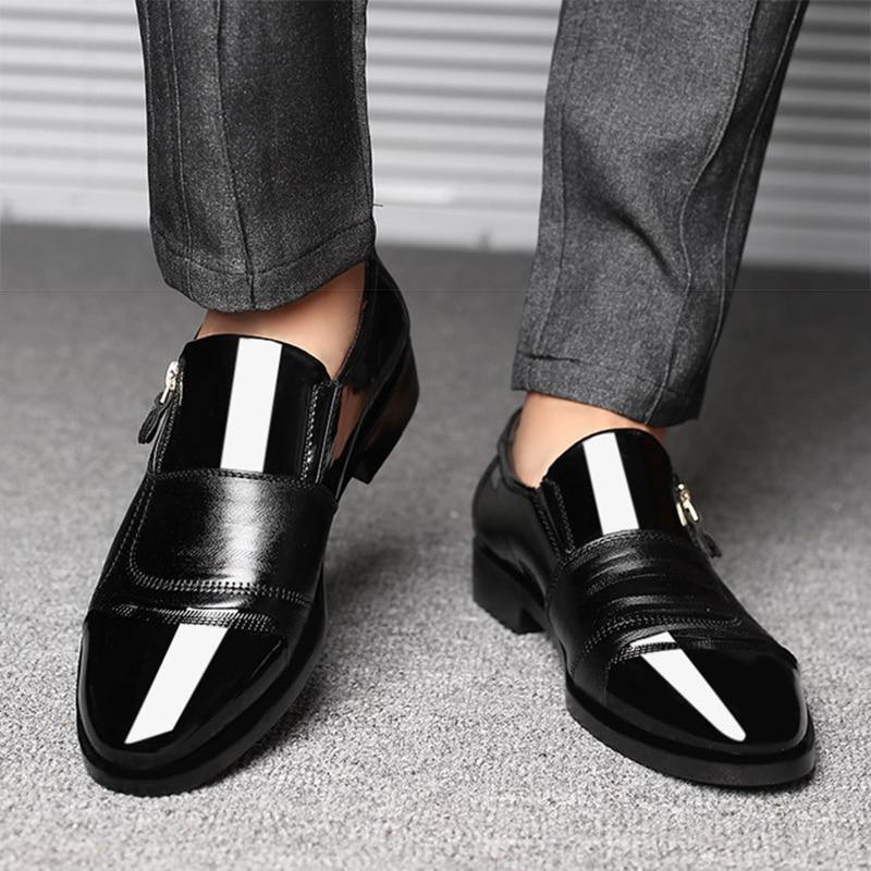 Men Dress Shoes - Zipper Oxford Shoes - Dress Shoes - LeStyleParfait
