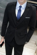 Men-in-Black Three Piece Slim Fit Suit - Three Piece Suit - LeStyleParfait