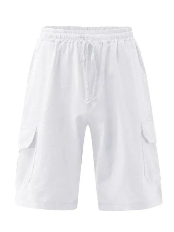 Men Linen Cargo Shorts - Shorts - LeStyleParfait