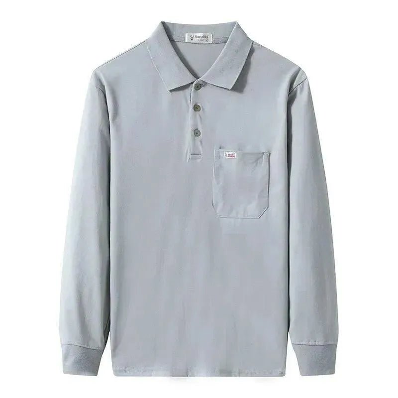 Men Long Sleeved Polo Shirt Cotton - Polo Shirt - LeStyleParfait