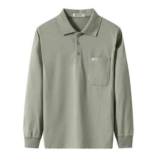 Men Long Sleeved Polo Shirt Cotton - Polo Shirt - LeStyleParfait