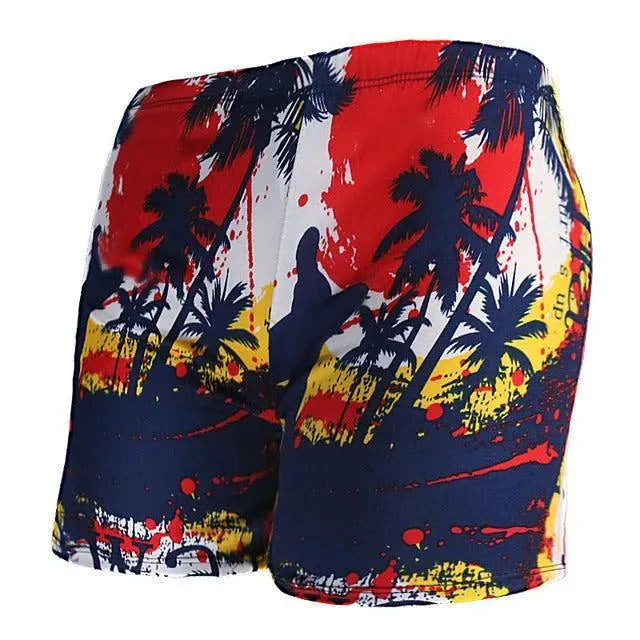 Men Multicolor Abstract Swim Shorts fashion image
