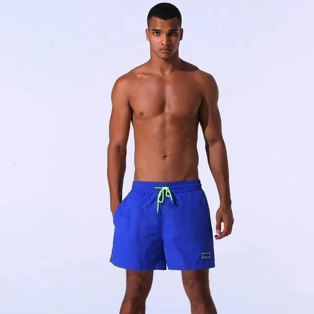 Men Pink Adjustable Swim Shorts