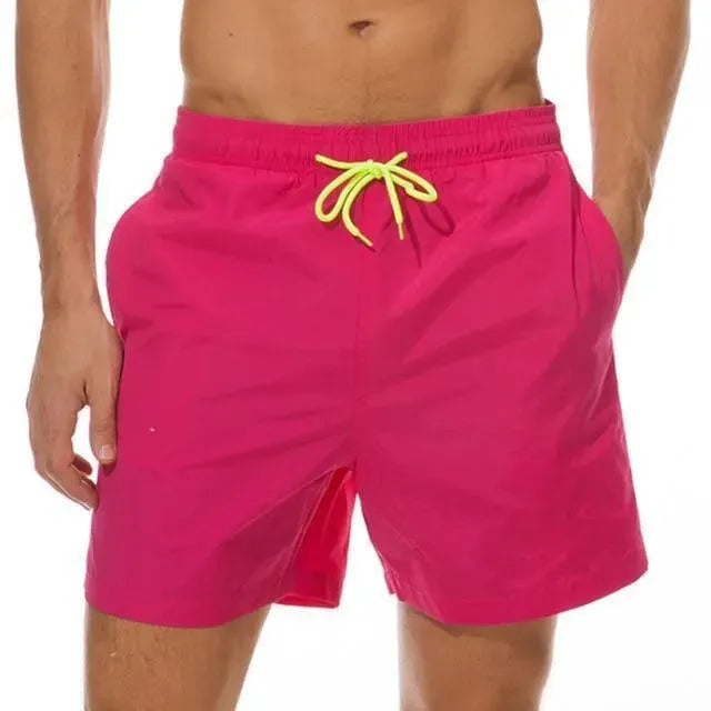 Men Pink Sporty Swim Shorts fashion image