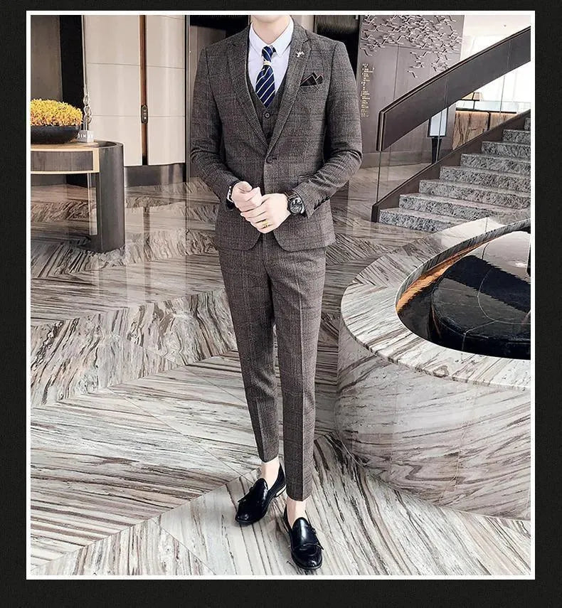 Plaid Three Piece Suit - Plaid Suit - LeStyleParfait