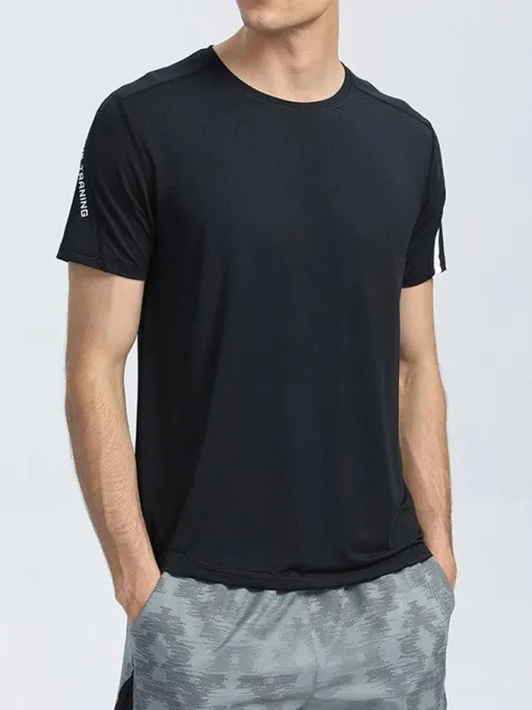LeStyleParfait Men's T-Shirts Casual Round Neck Plain-Solid Short Sleeves-T-Shirt