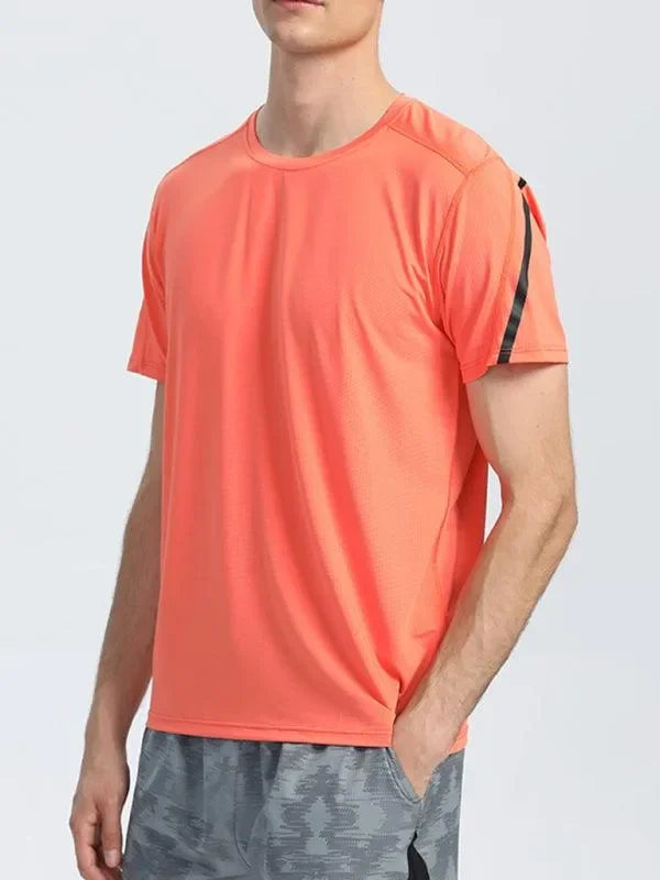 LeStyleParfait Men's T-Shirts Casual Round Neck Plain-Solid Short Sleeves-T-Shirt