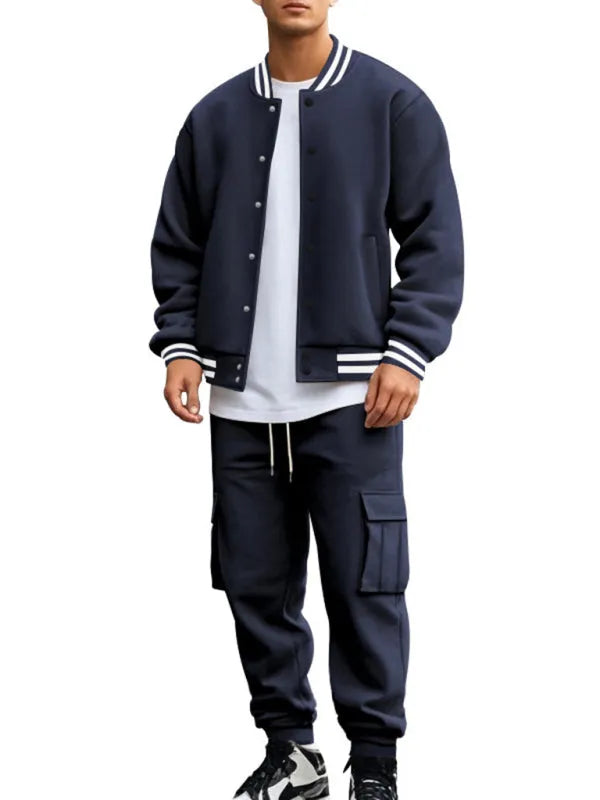 Men Relaxed Fleece Casual Jogger Set - Casual Joggers Set - LeStyleParfait