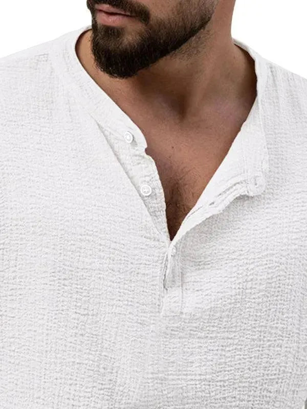 Men Relaxed Ribbed Jogger Lounge Set - Solid Jogger Two-Piece Set - LeStyleParfait