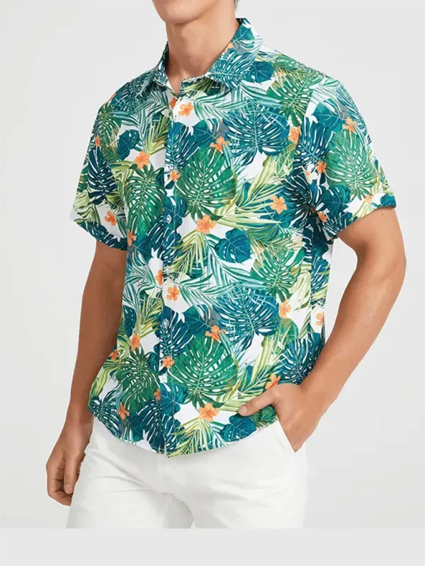 Men's Beach Floral Hawaiian Shirt - Hawaiian Shirt - LeStyleParfait fashion image