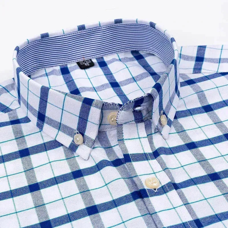 Men’s Big Check Short Sleeve Shirt - Check Shirt - LeStyleParfait