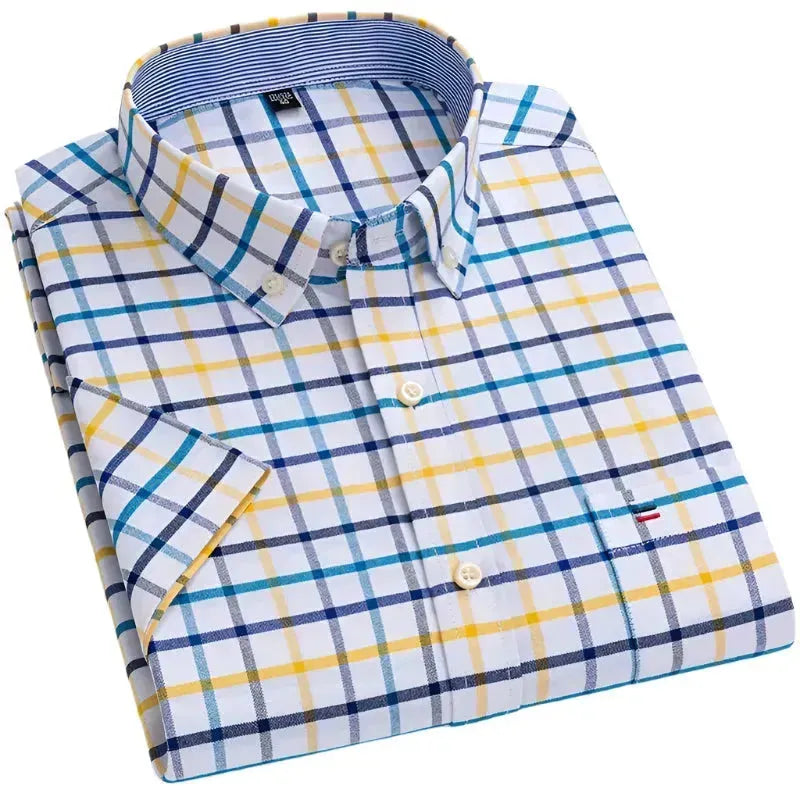 Men’s Big Check Short Sleeve Shirt - Check Shirt - LeStyleParfait