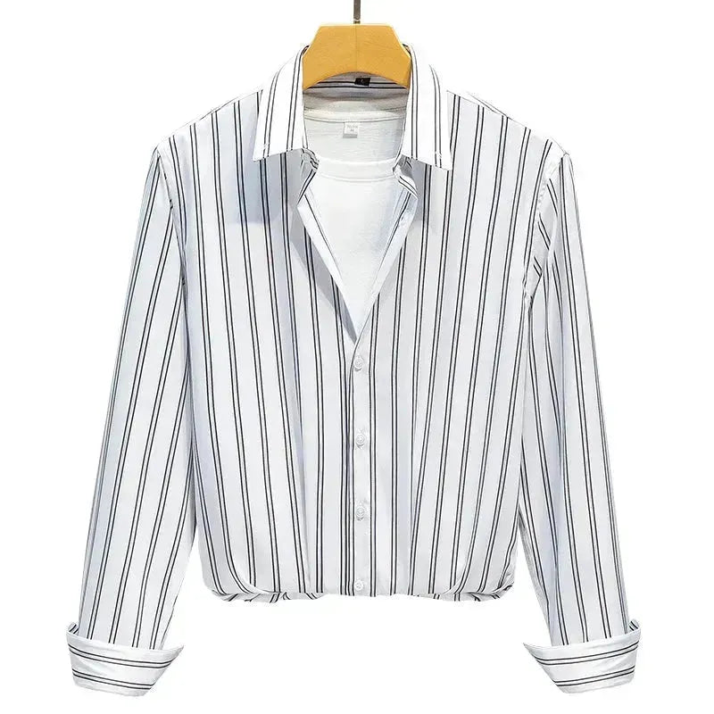 Men's Business Wide Striped Shirt - Striped Shirt - LeStyleParfait