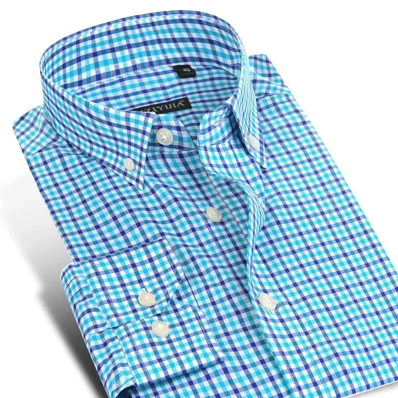 Men's Button Down Cotton Checkered Shirt - Checkered Shirt - LeStyleParfait