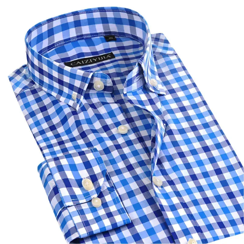 Men's Button Down Cotton Checkered Shirt - Checkered Shirt - LeStyleParfait