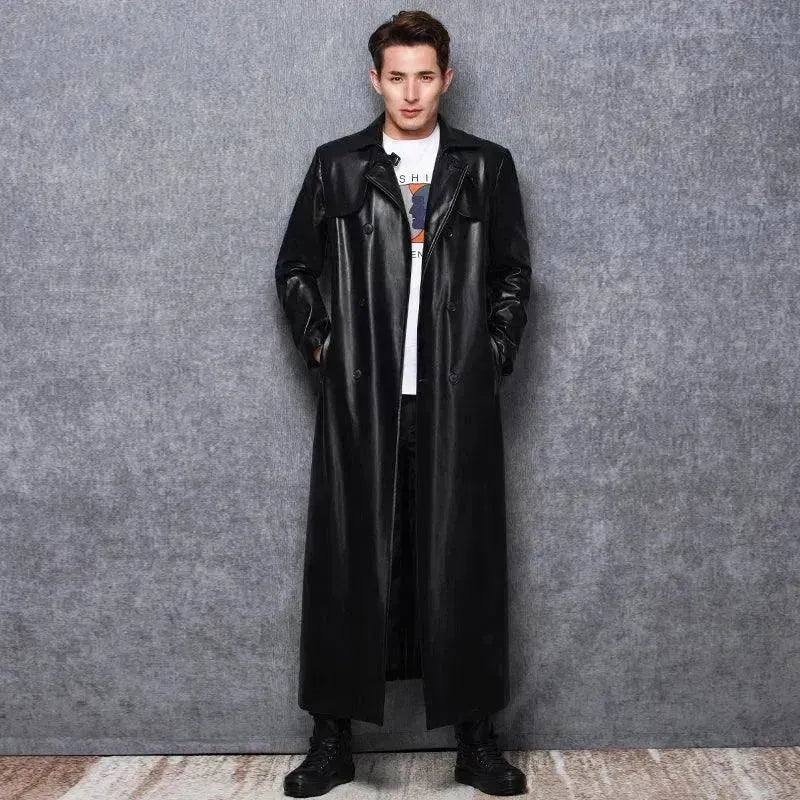 Men's Casual Leather Overcoat - Overcoat - LeStyleParfait