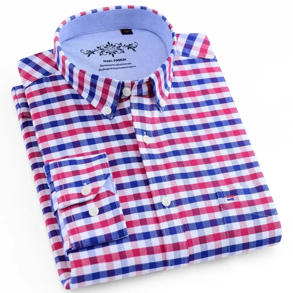 Men's Patch Pocket Checkered Shirt - Checkered Shirt - LeStyleParfait
