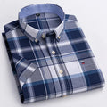 Men's Short Sleeve Plaid Cotton Shirt - Plaid Shirt - LeStyleParfait
