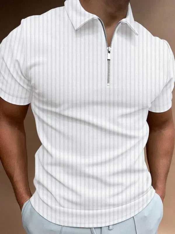 LeStyleParfait Men's T-Shirts Casual Polo Striped-Pinstriped Short Sleeves-Polo Shirt