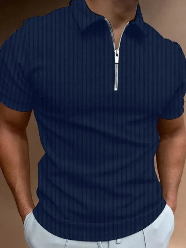 LeStyleParfait Men's T-Shirts Casual Polo Striped-Pinstriped Short Sleeves-Polo Shirt