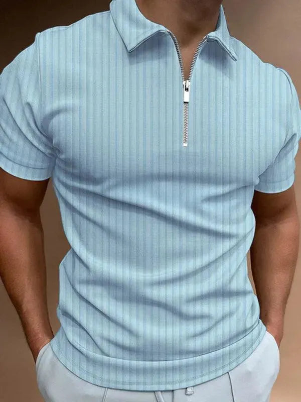 LeStyleParfait Men's T-Shirts Casual Polo Striped-Pinstriped Short Sleeves-Polo Shirt