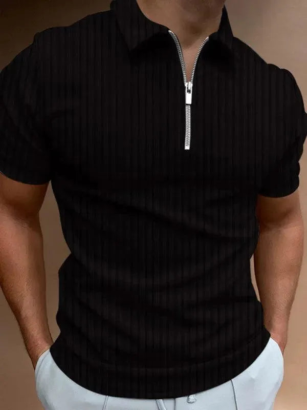 LeStyleParfait Men's T-Shirts Casual Polo Striped-Pinstriped Short Sleeves-Polo Shirt