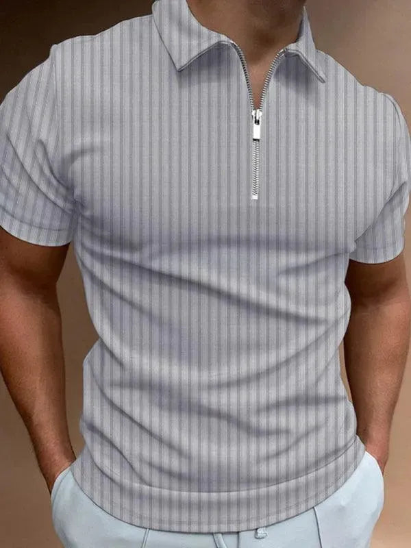 LeStyleParfait Men's T-Shirts Casual Polo Striped-Pinstriped Short Sleeves-Polo Shirt