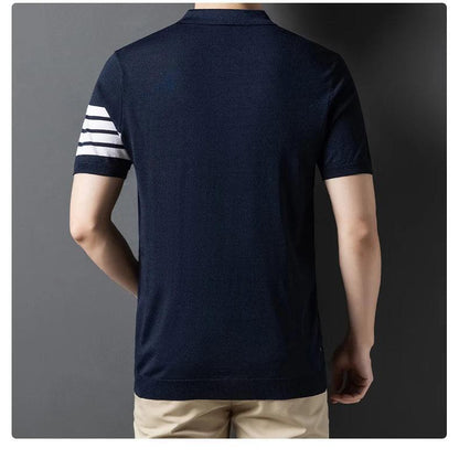 Men Short Sleeve Knitted Polo Shirt - Polo Shirt - LeStyleParfait
