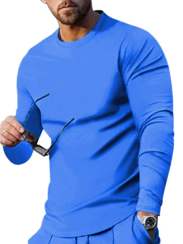 Men Sleek Casual Jogger Two-Piece Set - Solid Joggers Two-Piece Set - LeStyleParfait