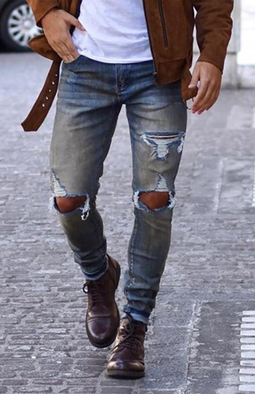 Men Streetstyle Ripped Jeans - Men's Jeans - LeStyleParfait