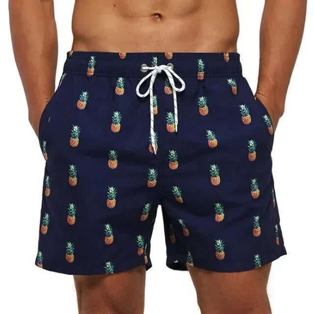 Men Striped Swim Shorts